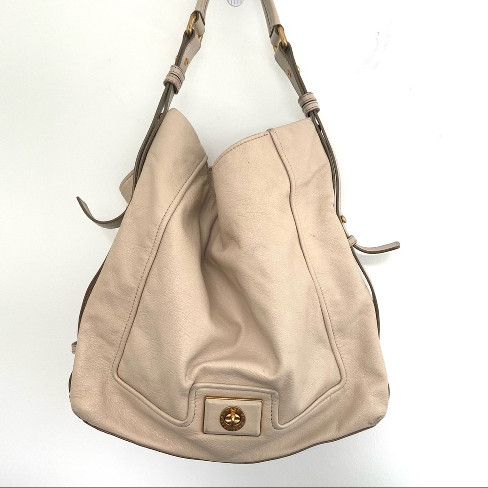 Marc Jacobs cream leather hobo bag